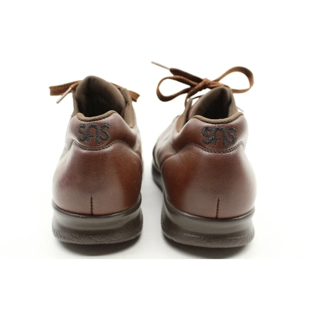 SAS Free Time Walking Shoes Sneakers Womens Size‎ 7.5 N Brown Leather NO INSOLES